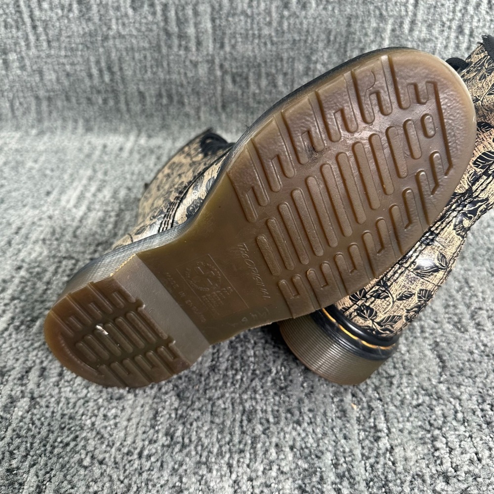 Dr Martens 1460 Boots Womens 6 Rose Floral Tan Black Leather Made in England VTG - Picture 5 of 8